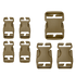 The Condor Buckle Repair Kit features eight tan plastic side-release buckles in assorted sizes, arranged neatly on a white background.