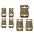 The Condor Buckle Repair Kit features eight tan plastic side-release buckles in assorted sizes, arranged neatly on a white background.