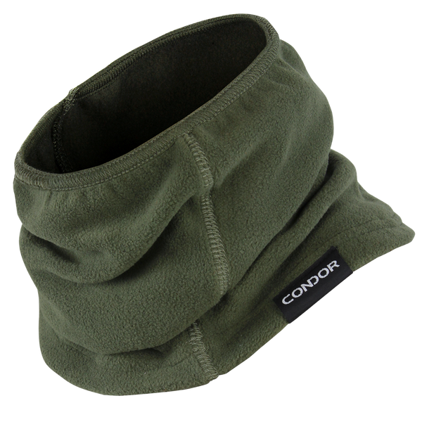 The Condor Thermo Neck Gaiter is olive green with visible stitching and features a black tag labeled Condor.