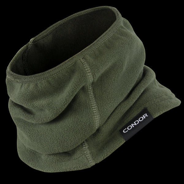 The Condor Thermo Neck Gaiter is olive green with visible stitching and features a black tag labeled Condor.