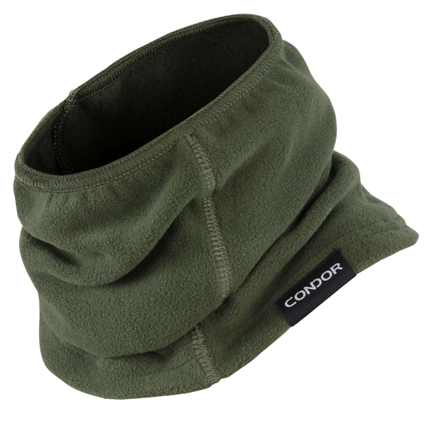 The Condor Thermo Neck Gaiter is olive green with visible stitching and features a black tag labeled Condor.