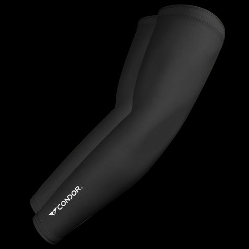 A pair of black Condor Arm Sleeves with a smooth, fitted design and UV protection, shown on a plain background.