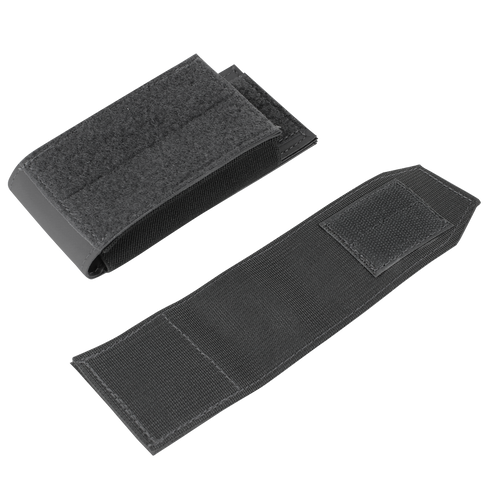 Two Condor QD M4 Mag Pouches (2 Pack) are shown—one folded and one laid flat—both featuring black hook-and-loop straps with rectangular Velcro patches for secure fastening.