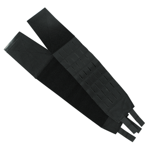 The Condor LCS VAS Slim Cummerbund, featuring adjustable straps and laser-cut slots, is laid flat on a white background.