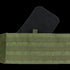 The Condor VAS Modular Cummerbund in green features horizontal webbing and comes with a black rectangular panel partially inserted behind it.