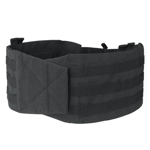 Condor VAS Modular Cummerbund in black, featuring MOLLE webbing and a large hook-and-loop closure, displayed on a plain white background.
