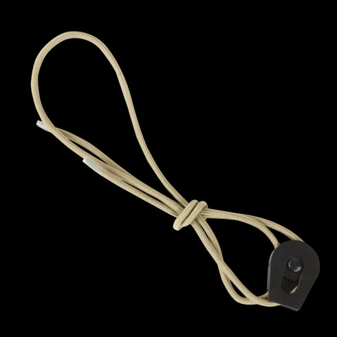 A tan LCS VAS Modular Cummerbund by Condor, secured with a black plastic cord lock, displayed against a white background.