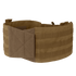 The Condor VAS Modular Cummerbund | SALE is a tan tactical MOLLE belt with a partially open Velcro flap, featuring horizontal webbing for attaching gear.