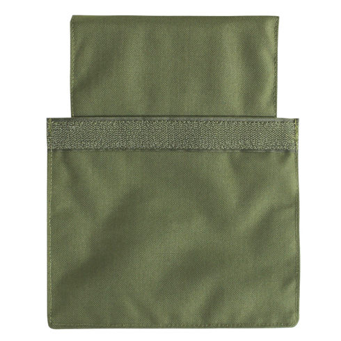 The Condor VAS Side Plate Insert (Pair) is a green tactical fabric pouch featuring a flap closure and a horizontal hook-and-loop fastener strip near the top.