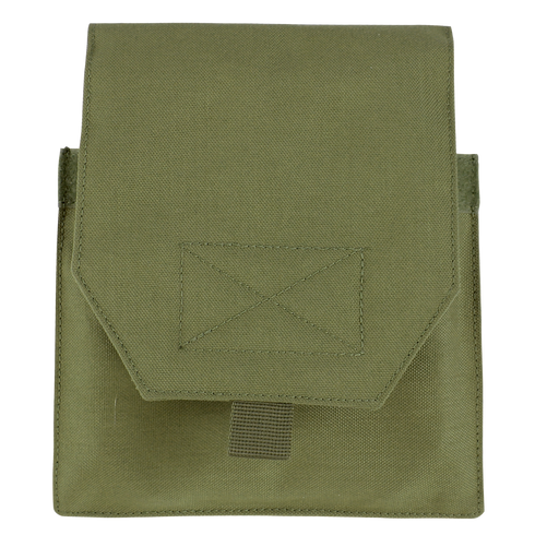 A front-facing photo of the Condor VAS Side Plate Insert (Pair), shown in a closed olive green nylon pouch with hook-and-loop flap, ideal for EDC or First Responders, set against a white background.