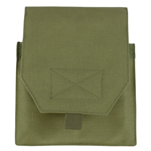 A front-facing photo of the Condor VAS Side Plate Insert (Pair), shown in a closed olive green nylon pouch with hook-and-loop flap, ideal for EDC or First Responders, set against a white background.