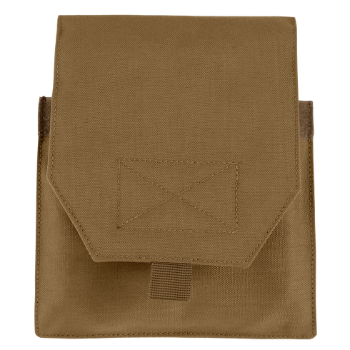 The Condor VAS Side Plate Insert (Pair) is a tan tactical pouch made of durable fabric with a hook-and-loop flap cover, ideal for military or law enforcement use.