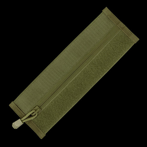The Condor VAS Zipper Strips in Olive Drab are fabric pouches with center zipper strips and reinforced edges, perfect for attaching to Condor vests or plate carrier panels.