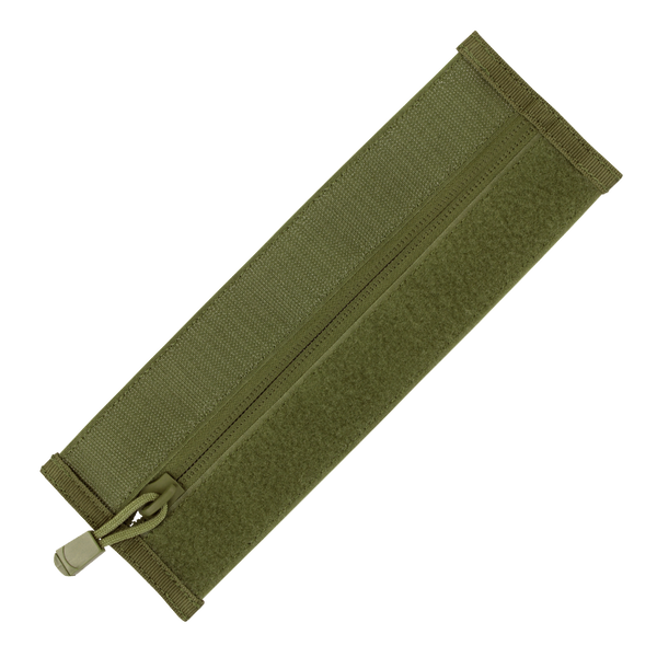 The Condor VAS Zipper Strips in Olive Drab are fabric pouches with center zipper strips and reinforced edges, perfect for attaching to Condor vests or plate carrier panels.