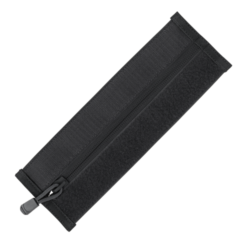 The Condor VAS Zipper Strips in black are designed to attach easily to Condor vests or plate carrier panels, featuring horizontal zippers for secure fabric pouch attachment.