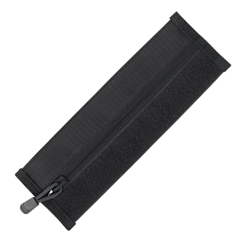 The Condor VAS Zipper Strips in black are designed to attach easily to Condor vests or plate carrier panels, featuring horizontal zippers for secure fabric pouch attachment.