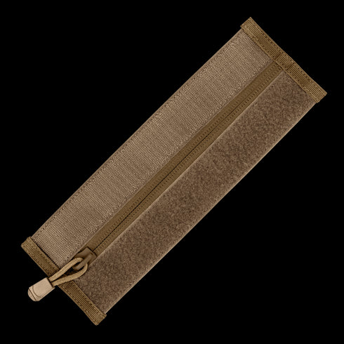 Condor VAS Zipper Strips in coyote brown feature a central zipper and hook-and-loop panels on both sides, making them ideal for plate carrier panels or Condor vests.