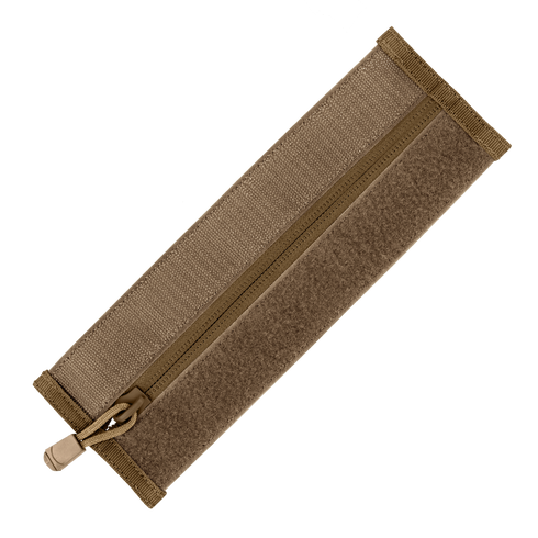 Condor VAS Zipper Strips in coyote brown feature a central zipper and hook-and-loop panels on both sides, making them ideal for plate carrier panels or Condor vests.