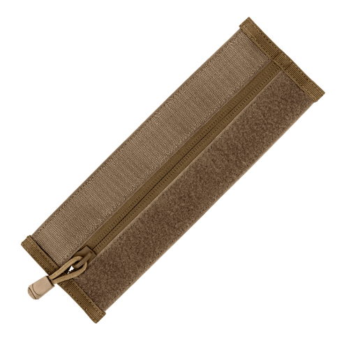 Condor VAS Zipper Strips in coyote brown feature a central zipper and hook-and-loop panels on both sides, making them ideal for plate carrier panels or Condor vests.