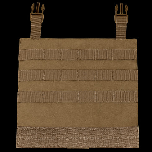 Condor VAS Modular Panel | SALE: Tan tactical MOLLE panel featuring horizontal webbing and two adjustable buckle straps at the top.