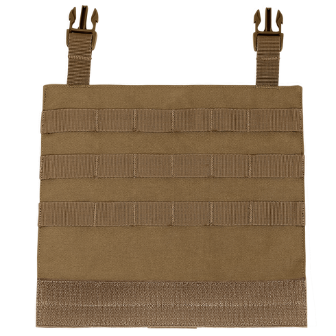 Condor VAS Modular Panel | SALE: Tan tactical MOLLE panel featuring horizontal webbing and two adjustable buckle straps at the top.
