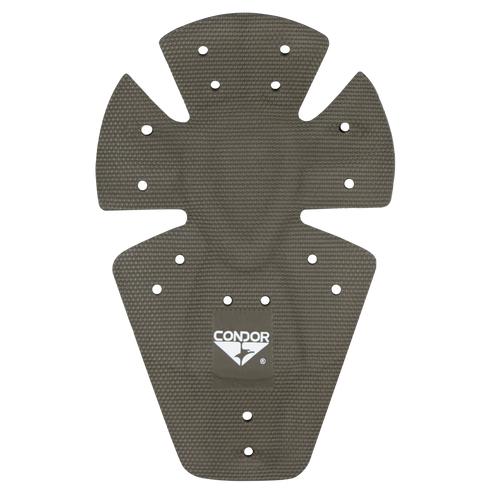 A pair of Condor Knee Pad Pro Inserts with a textured surface and multiple rivets, designed for enhanced protection when used with tactical gear.