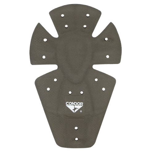 A pair of Condor Knee Pad Pro Inserts with a textured surface and multiple rivets, designed for enhanced protection when used with tactical gear.