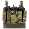 The Condor VAS Recon Mag Panel in Scorpion OCP is a camouflage chest rig with adjustable straps, featuring front hook-and-loop pouches to securely hold four rifle magazines—ideal for law enforcement or range use.