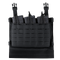 The Condor VAS Triple Mag Panel is a black tactical chest rig with three rifle magazine pouches, each secured by elastic bungee retention cords, ideal for law enforcement or shooting range use.