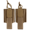 Two Condor VAS Wing Pouches in tan nylon with elastic retention straps and pull tabs for magazines or similar items, ideal for tactical use, displayed against a plain background.