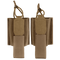 Two Condor VAS Wing Pouches in tan nylon with elastic retention straps and pull tabs for magazines or similar items, ideal for tactical use, displayed against a plain background.