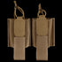 Two Condor VAS Wing Pouches in tan nylon with elastic retention straps and pull tabs for magazines or similar items, ideal for tactical use, displayed against a plain background.