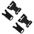 Four Condor VAS QD Buckles in black, each with matching male and female parts, are arranged on a white background.