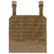 Front view of the Condor LCS VAS Molle Panel in tan, featuring laser-cut slits and two top buckles for attachment. On SALE now.