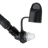Close-up of the Condor Torrent Reservoir Gen IIs black plastic hydration tube bite valve, featuring a protective cap secured by a flexible strap.