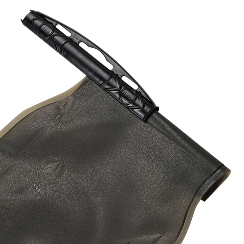 Close-up of the Condor Hydration Carrier in MultiCam Black, featuring a textured design, set against a striped background.