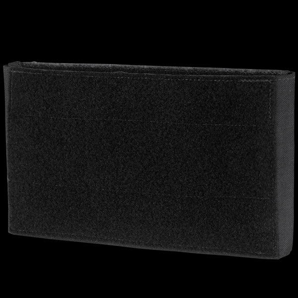 The Condor Specter Kangaroo Pocket is a rectangular black Velcro patch with finished edges, perfect for EDC or military use, shown on a plain background.