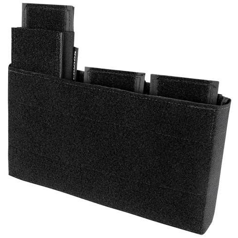 The Condor Specter Kangaroo Pocket is a black fabric pouch with three vertical compartments and Velcro exterior—perfect for EDC or organizing gear at the range.
