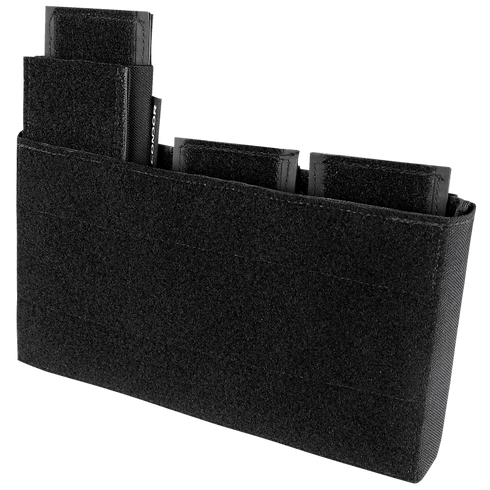 The Condor Specter Kangaroo Pocket is a black fabric pouch with three vertical compartments and Velcro exterior—perfect for EDC or organizing gear at the range.