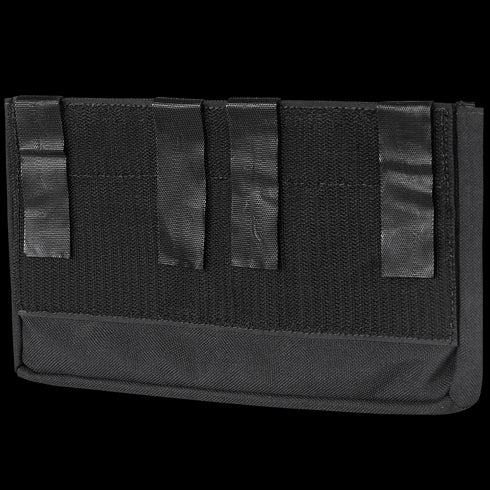 The Condor Specter Kangaroo Pocket is a black fabric pouch with four vertical straps, designed for military or law enforcement use, shown against a white background.