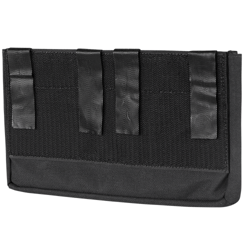 The Condor Specter Kangaroo Pocket is a black fabric pouch with four vertical straps, designed for military or law enforcement use, shown against a white background.