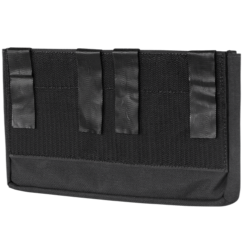 The Condor Specter Kangaroo Pocket is a black fabric pouch with four vertical straps, designed for military or law enforcement use, shown against a white background.