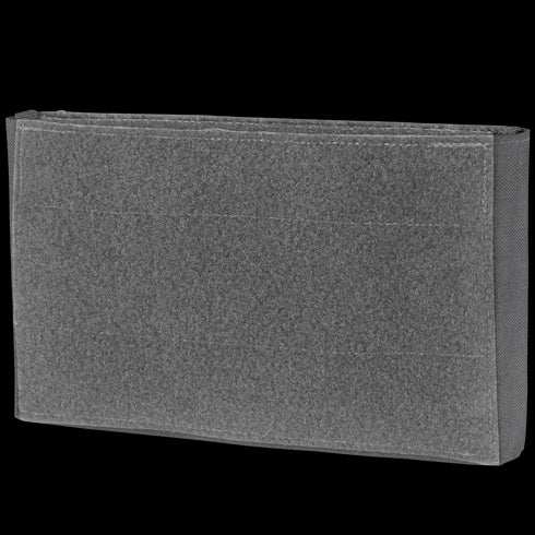 The Condor Specter Kangaroo Pocket is a rectangular gray fabric pouch with a textured front and stitched edges, designed for EDC and ideal for first responders, shown against a plain background.