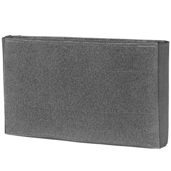 The Condor Specter Kangaroo Pocket is a rectangular gray fabric pouch with a textured front and stitched edges, designed for EDC and ideal for first responders, shown against a plain background.
