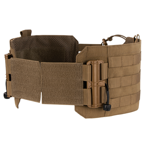 The Condor RS Cummerbund Retro Kit in coyote brown features hook-and-loop fasteners, mesh lining, adjustable straps, and modular attachment points.