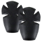 Two black, curved Condor Elbow Pad Inserts with cross-shaped cutouts, designed for insertion into clothing or gear for added protection—ideal for First Responders or Law Enforcement.