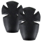Two black, curved Condor Elbow Pad Inserts with cross-shaped cutouts, designed for insertion into clothing or gear for added protection—ideal for First Responders or Law Enforcement.