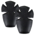 Two black, curved Condor Elbow Pad Inserts with cross-shaped cutouts, designed for insertion into clothing or gear for added protection—ideal for First Responders or Law Enforcement.