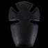 A black, shield-shaped Elbow Pad Insert by Condor with four curved notches—resembling law enforcement emblems—set against a transparent background.