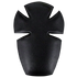 A black, shield-shaped Elbow Pad Insert by Condor with four curved notches—resembling law enforcement emblems—set against a transparent background.